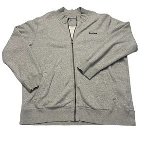 Reebok Men’s Light Gray Sweatshirt Jacket Size 2XL